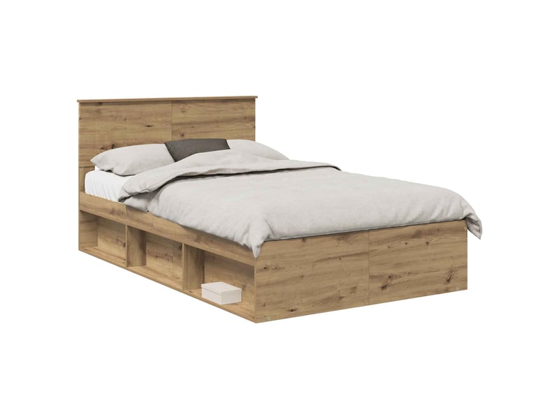 Lit double- lit adulte - cadre de lit chêne artisan 120 x 190 cm bois d'ingénierie - Conforama A