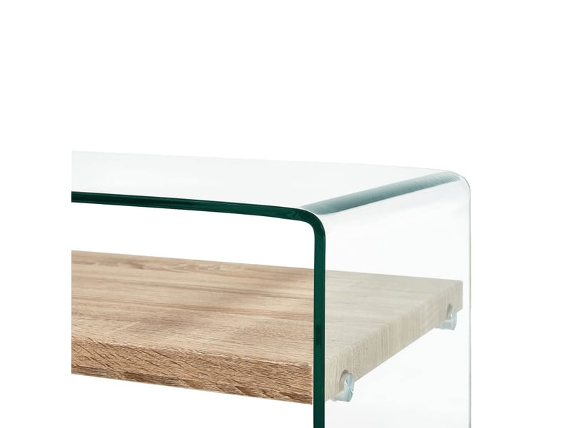  Table basse | table de salon clair 98x45x31 cm verre trempé shl7592  - Conforama D