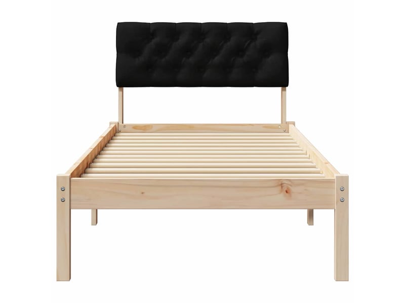  Lit simple- lit adulte -  cadre de lit marron et noir 80 x 200 cm bois massif en pin  - Conforama D
