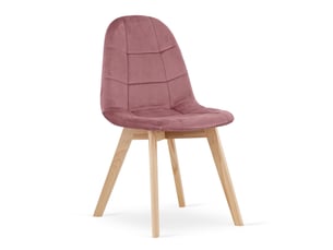 Lot de 2 chaises bora en velours rose antique et bois