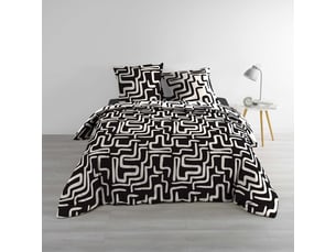Parure de lit 3 pièces 100% coton à motifs géométriques housse + taies 240x220 cm