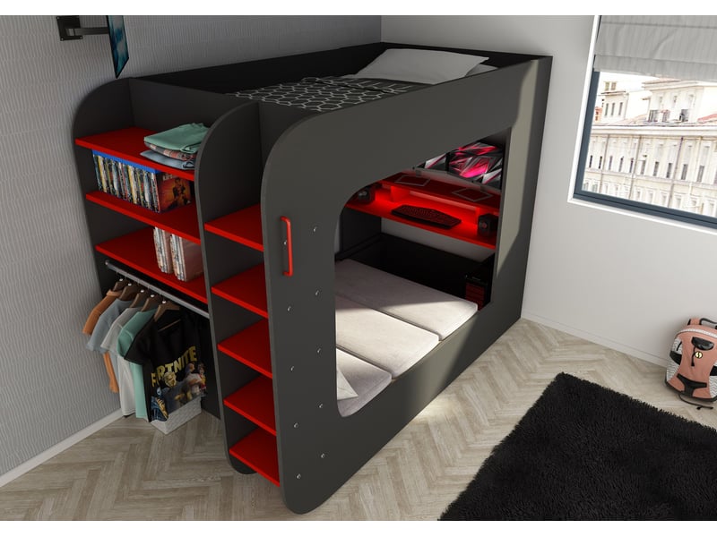 Lit mezzanine 120x200 cm TYLER W - Conforama U