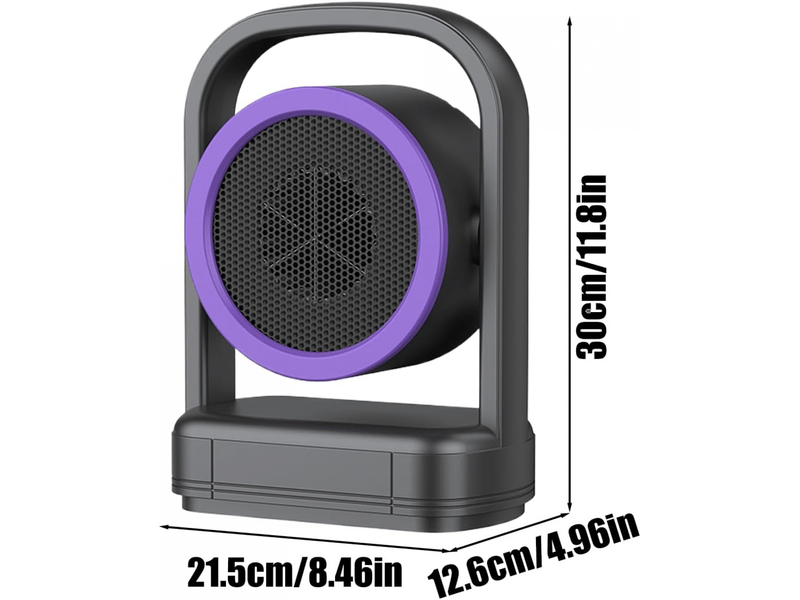 Mini chauffage électrique 500w réfeuilleur intérieur portable hiver accessory bureau chambre de salle de bain garage cavana table, violet - Conforama E