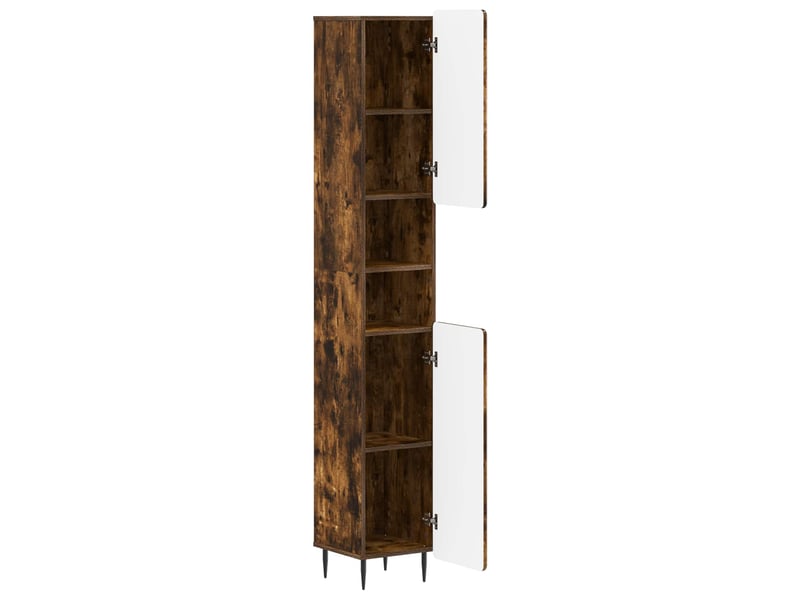 Colonne de salle de bain avec étagère ouverte zwolle chêne fumé - Conforama C