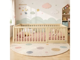 Lit simple 140x200 cm BEAUNIV coloris bois clair