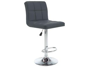 Lot de 2 tabouret de bar, chaise de bar gris similicuir shl24158