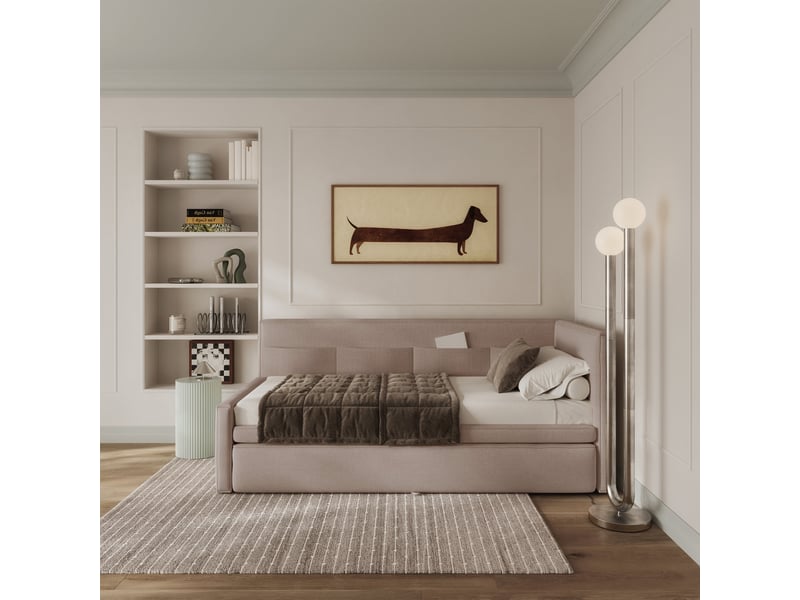  Selsey nesmi - lit rembourré - 90x200 cm - beige Nesmi - Conforama C