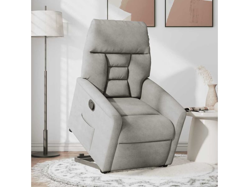  Vidaxl fauteuil inclinable gris clair tissu microfibre  - Conforama B