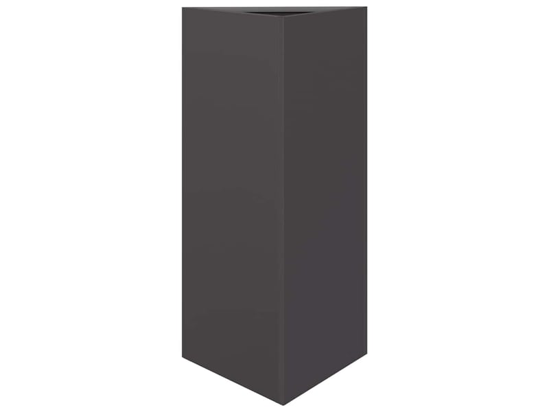  Jardinière - bac à fleurss 2 pcs noir triangulaire 40x34,5x75 cm acier  - Conforama E