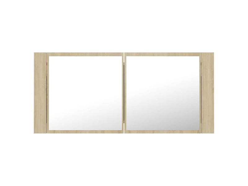  Armoire à miroir à led de bain chêne sonoma 100x12x45 cm acrylique  - Conforama D