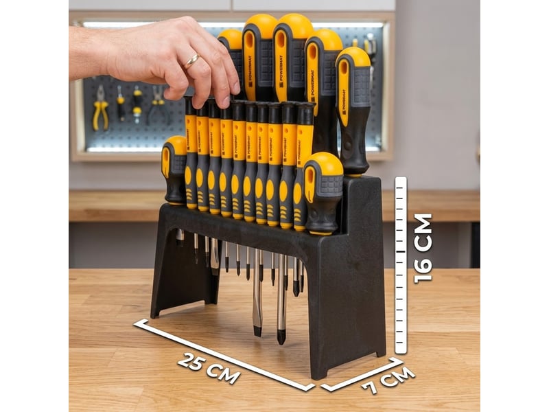  Jeu de 18 tournevis cruciformes plats torx embouts magnétiques avec support  - Conforama D