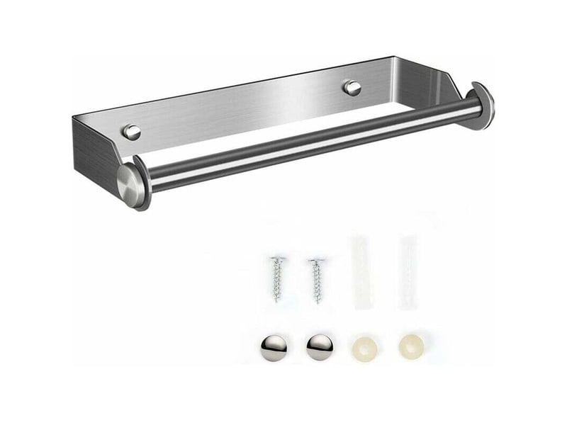  Dérouleur essuie-tout mural argent, pour sopalin, aluminium et film. Support pratique pour rouleaux de cuisine. Solide et facile à installer.  - Conforama A