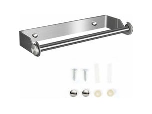 Dérouleur essuie-tout mural argent, pour sopalin, aluminium et film. Support pratique pour rouleaux de cuisine. Solide et facile à installer.