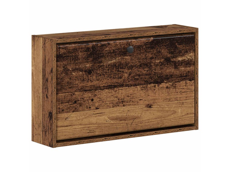  Meuble à chaussures mural, armoire à chaussures breda 71x17x43 cm bois ancien  - Conforama A