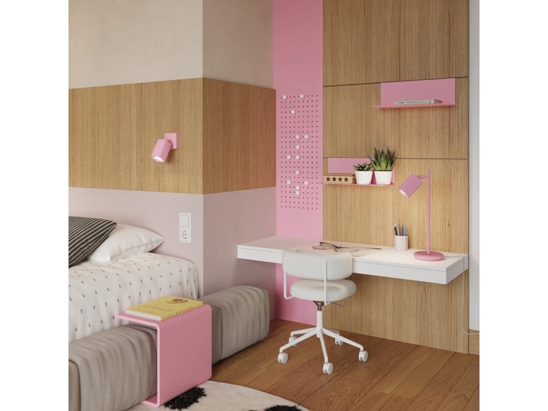 Lampe de table rayo rose aluminium moderne 43x14.5x14.5cm SL.3285 - Conforama C