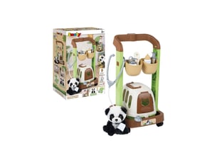 Chariot de jeu vétérinaire 2 en 1 avec panda en peluche et accessoires