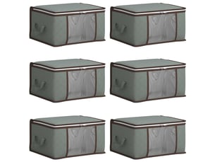 Boîte de rangement avec fenêtre latérale transparente 6 pcs gris shl97724