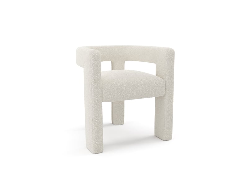  Fauteuil de salle à manger en bouclette crème celia CELIABCCR - Conforama A