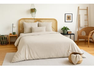 Parure de lit uni gaze de coton - 140x200 beige