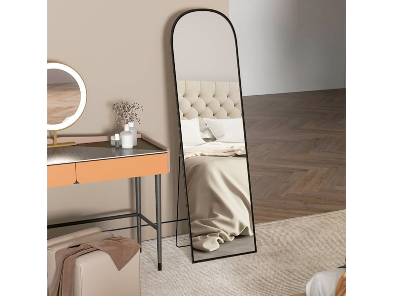  Miroir sur pied 169x49 cm arqué noir  - Conforama C