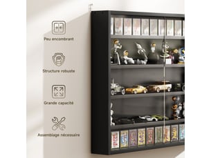 Vitrine coloris noir 5 étagère(s) <strong></strong> <strong></strong> - 80 cmx60 cm