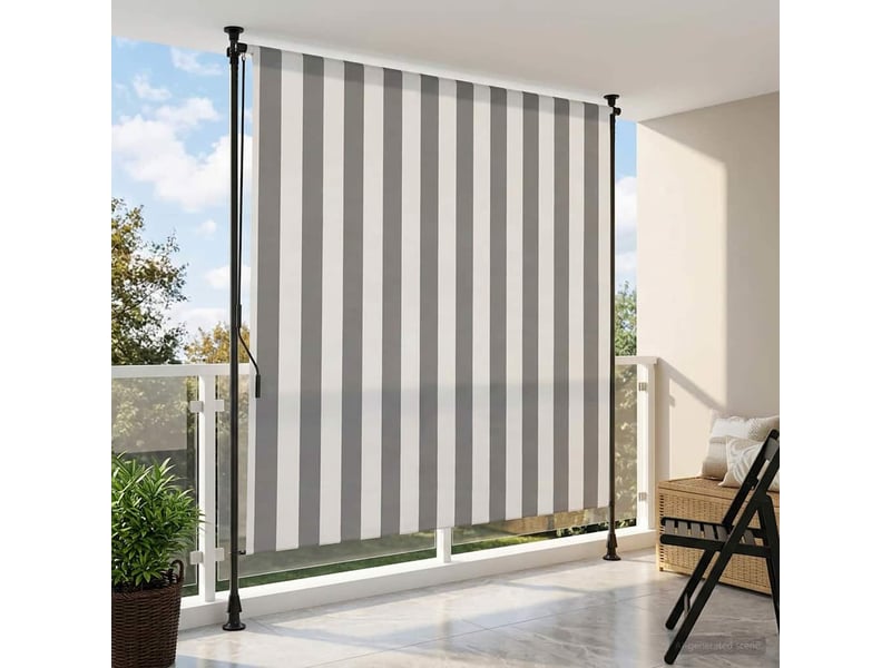 Store enrouleur, store roulant extérieur anthracite et blanc 150 x 270 cm cf47445 - Conforama B