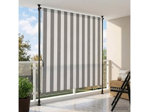 Store enrouleur, store roulant extérieur anthracite et blanc 150 x 270 cm cf47445
