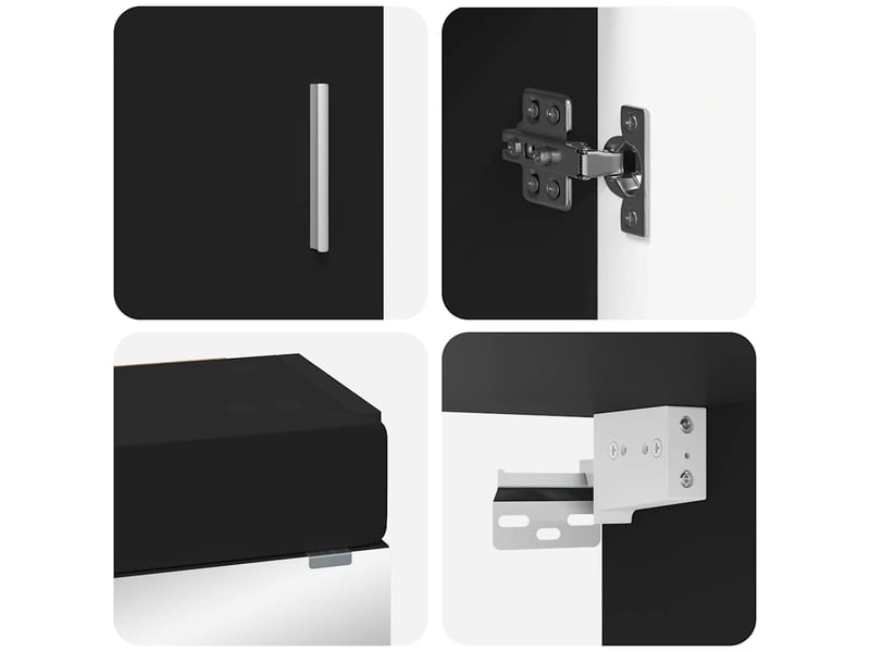  Ensemble de mobilier de salle de bain tulum 3 pièces noir cf64727  - Conforama D