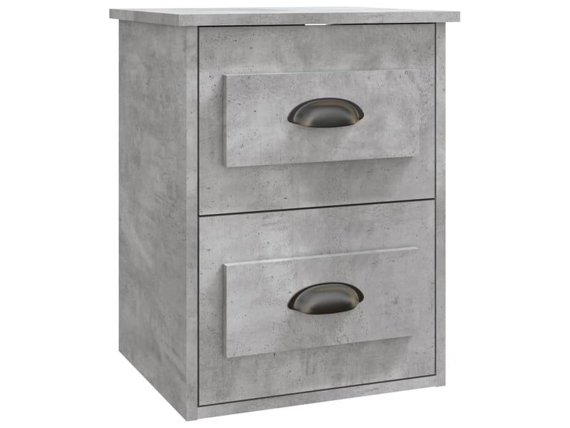  Table de chevet - cabinet de chevet - table de nuit murale gris béton 41,5x36x53 cm  - Conforama A