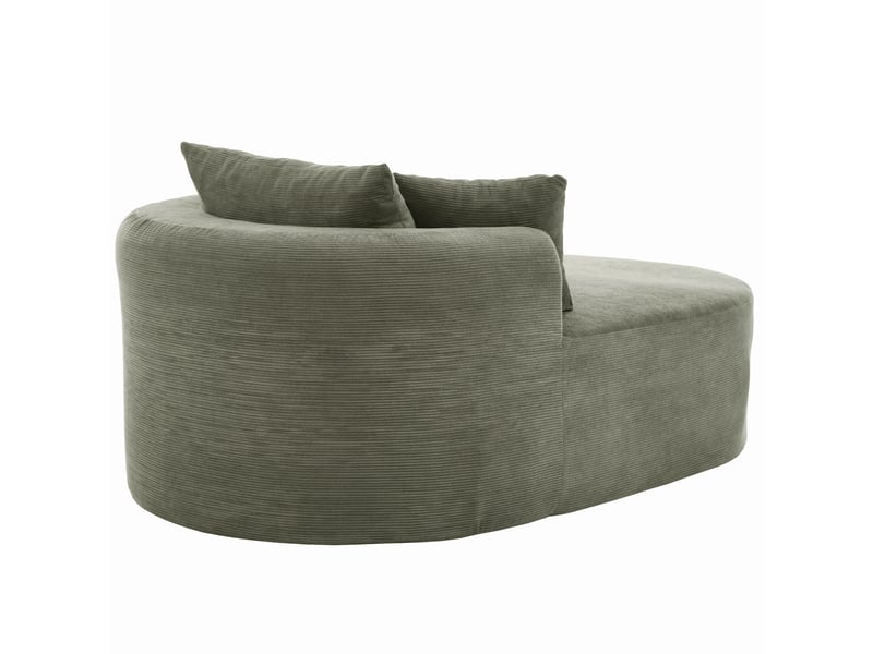  Fauteuil lounge ovale en velours côtelé, assise profonde 122 cm, sans montage  - Conforama E