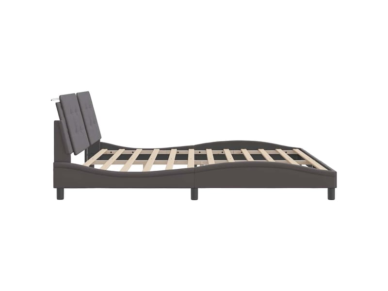 Lit double- lit adulte - cadre de lit sans matelas zadar gris 200x200 cm similicuir - Conforama D