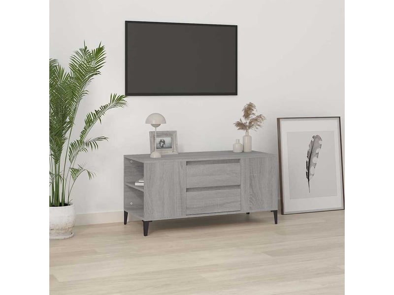  Meuble tv - banc tv - meuble de rangement sonoma gris 102x44,5x50 cm bois d'ingénierie  - Conforama B