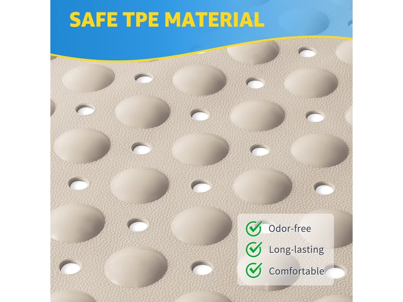  Tapis de douche en tpe à ventouses - 31 x 19 pouces - beige  - Conforama C