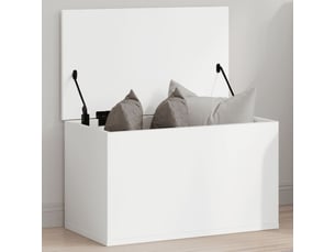 Boîte de rangement, coffre de rangement blanc 60x35x35 cm bois d'ingénierie