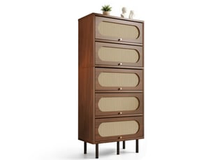 Buffet 5 porte(s) - 80 cm coloris bois foncé