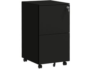 Caisson à roulettes pour dossiers 37 x 43,5 x 67,5 cm – noir – 2 tiroirs verrouillables pour bureau