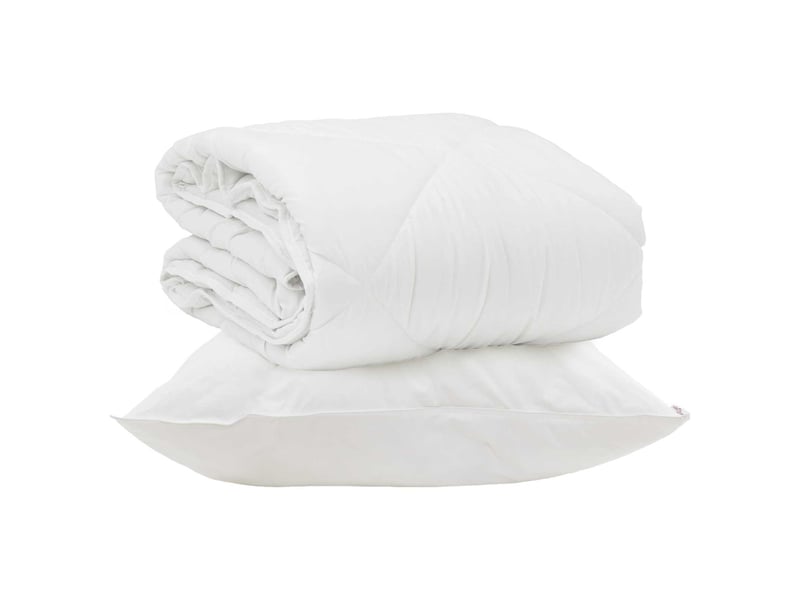  Duvet d'été simple avec oreiller 2 pièces - couette blanc microfibre  - Conforama A