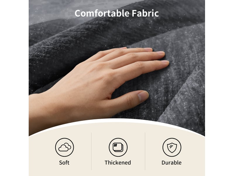 Lot de 2 pièces : fauteuil patte d’ours noir en tissu avec pouf assorti, confort enveloppant pour se détendre - Conforama D