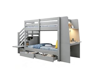 Lit mezzanine 90x200 cm <strong>MODENUIT </strong>  <strong></strong> coloris gris