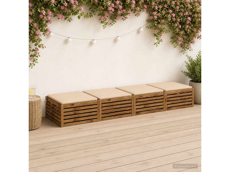 Lot de 4 coussins de siège, coussins d'assise soest 100 % polyester crème cf60369 - Conforama B
