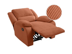 Fauteuil relax manuel LÉO LOUNGITUDE Velours côtelé orange
