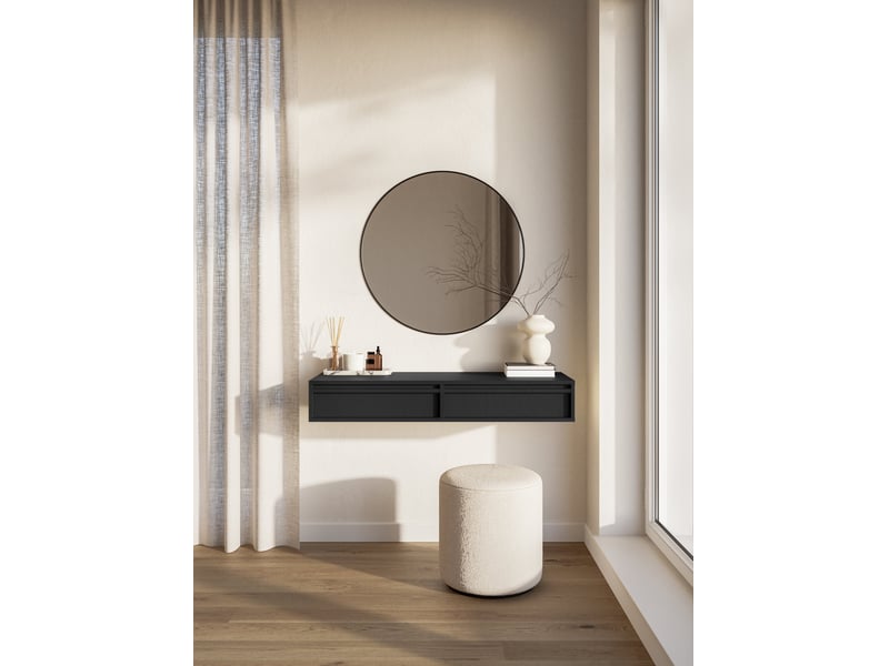 Selsey evo - coiffeuse - 110 cm - avec tiroirs - suspendu - noir ...