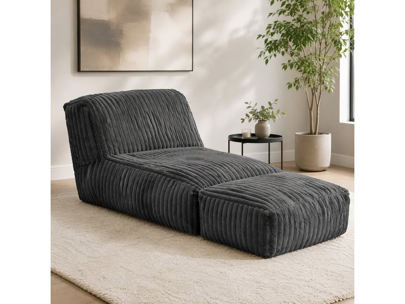  Chauffeuse de sol modulable modenvie convertible 160 x 80 x 66 cm flanelle gris foncé  - Conforama E