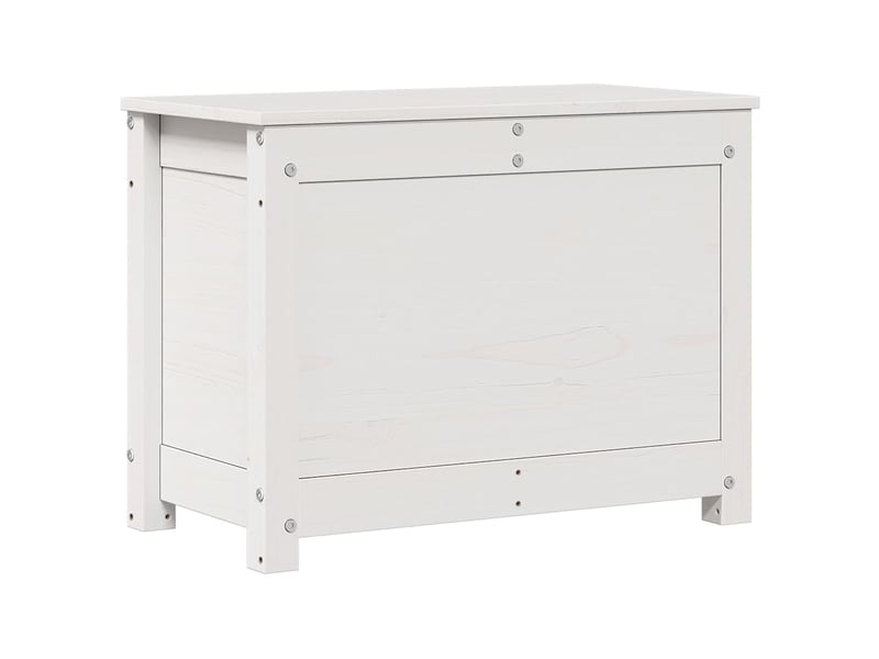  Boîte de rangement, coffre de rangement blanc 60x32x45,5 cm bois massif de pin  - Conforama A