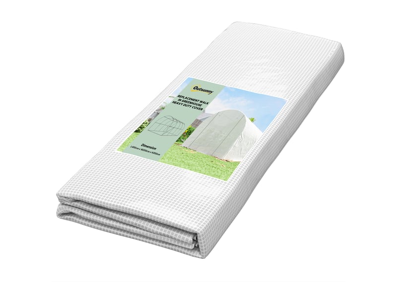  Film de serre 4 x 2 m, film de jardin imperméable avec porte, 8 fenêtres, protection uv, polyéthylène indéchirable, film blanc uniquement  - Conforama A