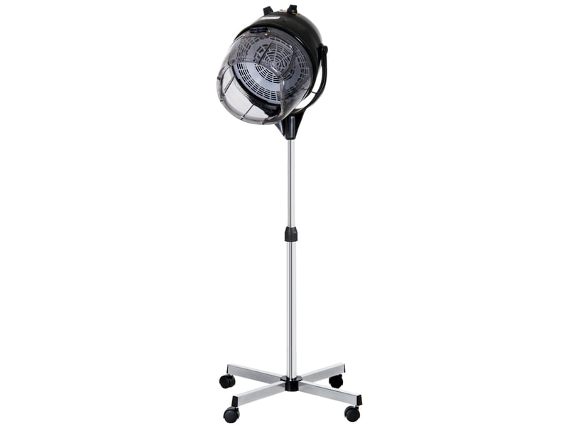  Sèche-cheveux à capuche réglable en hauteur 1180 w avec minuterie 60 minutes et roulettes pivotantes, 65 x 65 x 115-165 cm, noir  - Conforama B