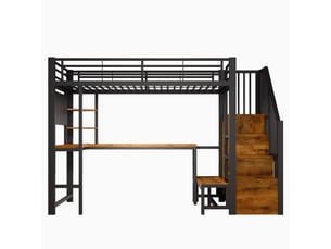 Lit mezzanine 90x200 cm <strong></strong>  <strong></strong> coloris noir