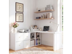 Bureau d'angle enfant MEULVA 120 cm coloris blanc