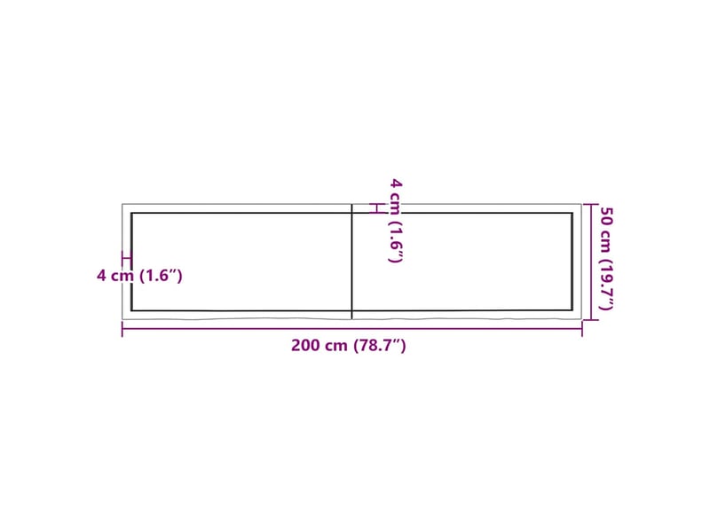  Comptoir de salle de bain, plan de travail marron foncé bois massif traité cf65881  - Conforama E