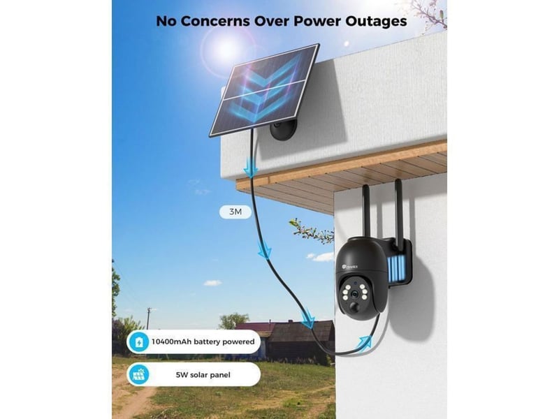  Camera securite solaire 4g lte 2.5k ptz 355 90 vision couleur 30 m 149519_AABAA80004_6_DROPFR - Conforama D